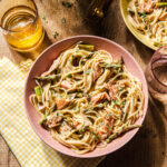 creamy salmon and asparagus pasta natteats