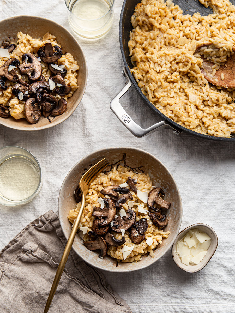 easy creamy risotto with mushrooms