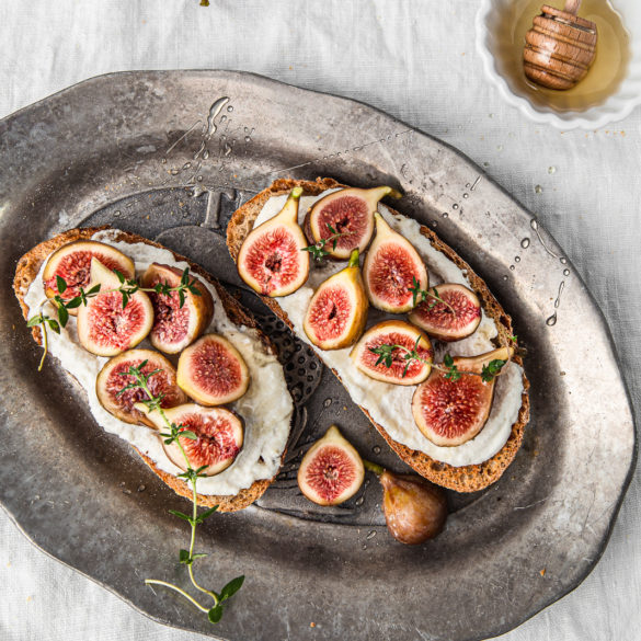 Sourdough Fig Toast with Non Dairy Cream Cheese
