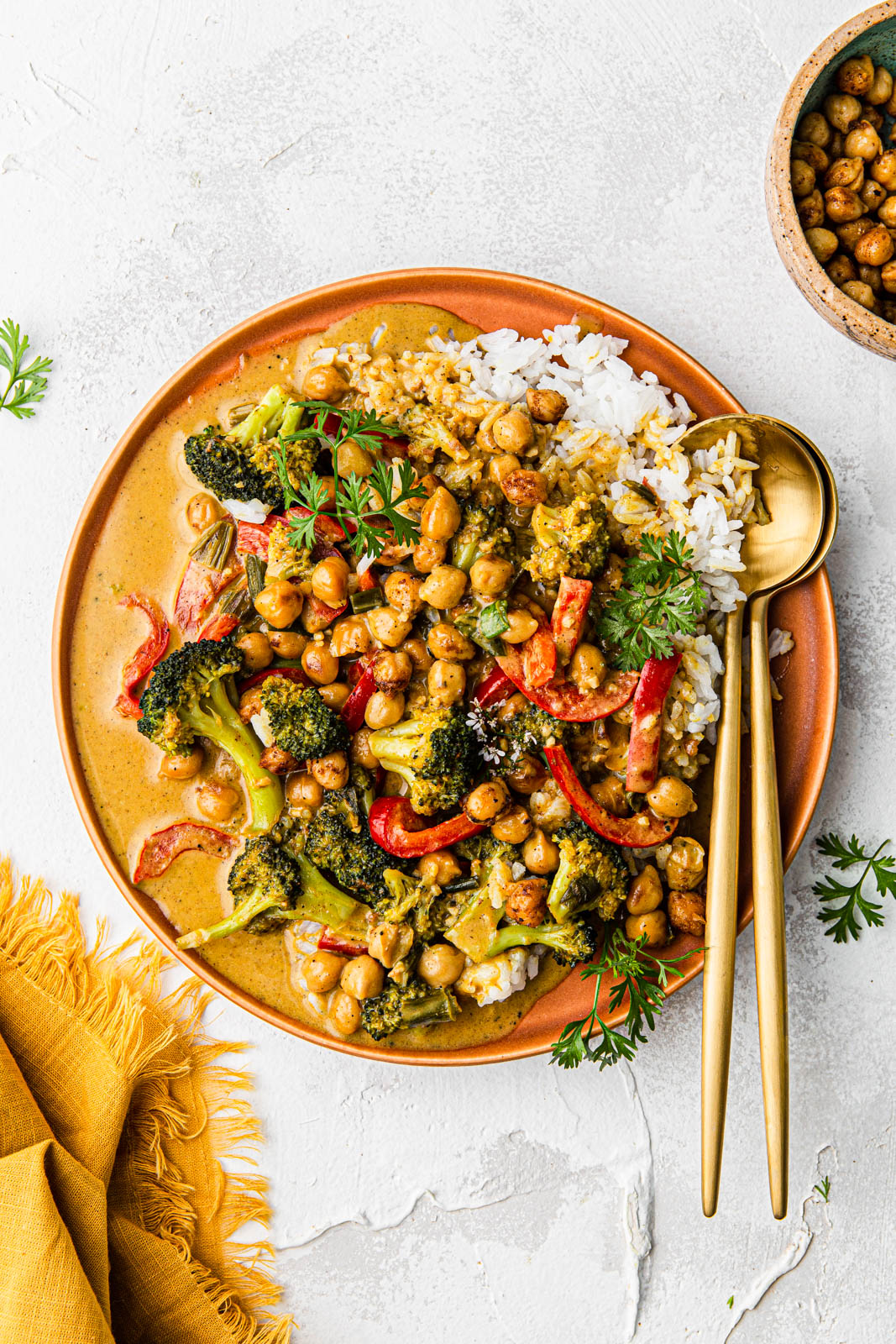 Vegan Thai Yellow Coconut Curry with Chickpeas