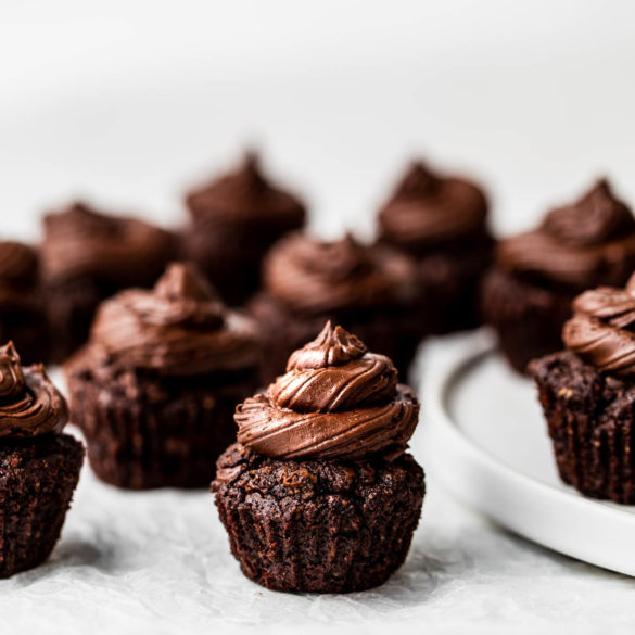 Chewy Brownie Bites with Chocolate Frosting