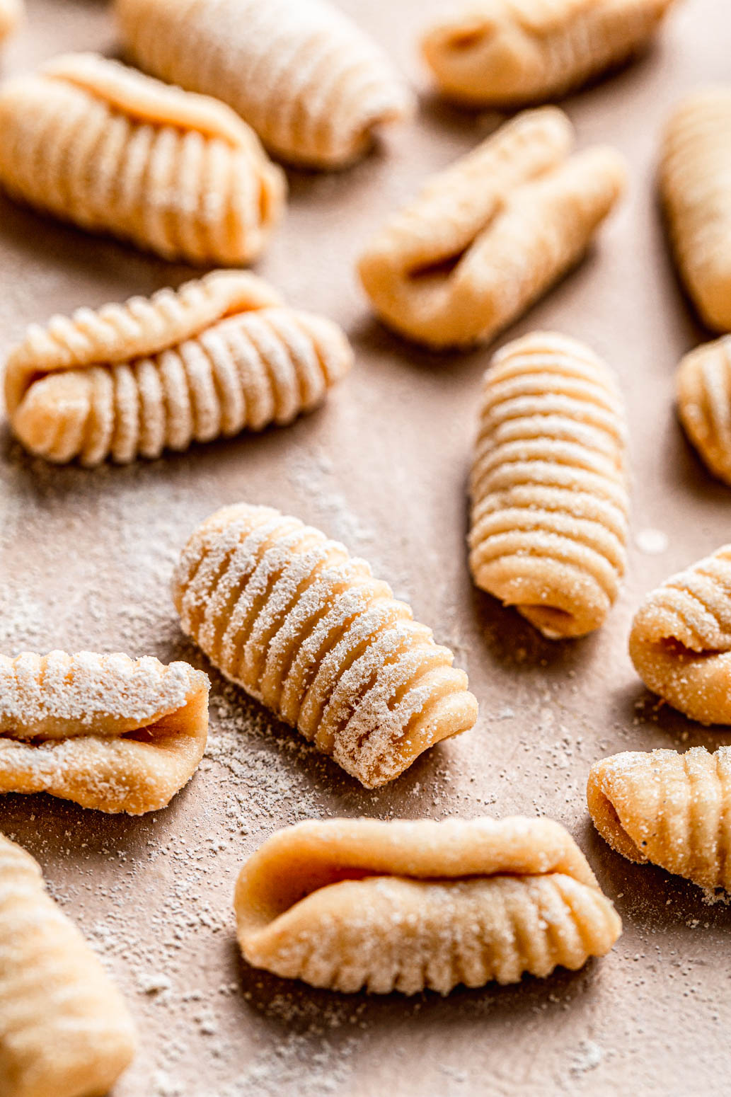 homemade cavatelli pasta photography