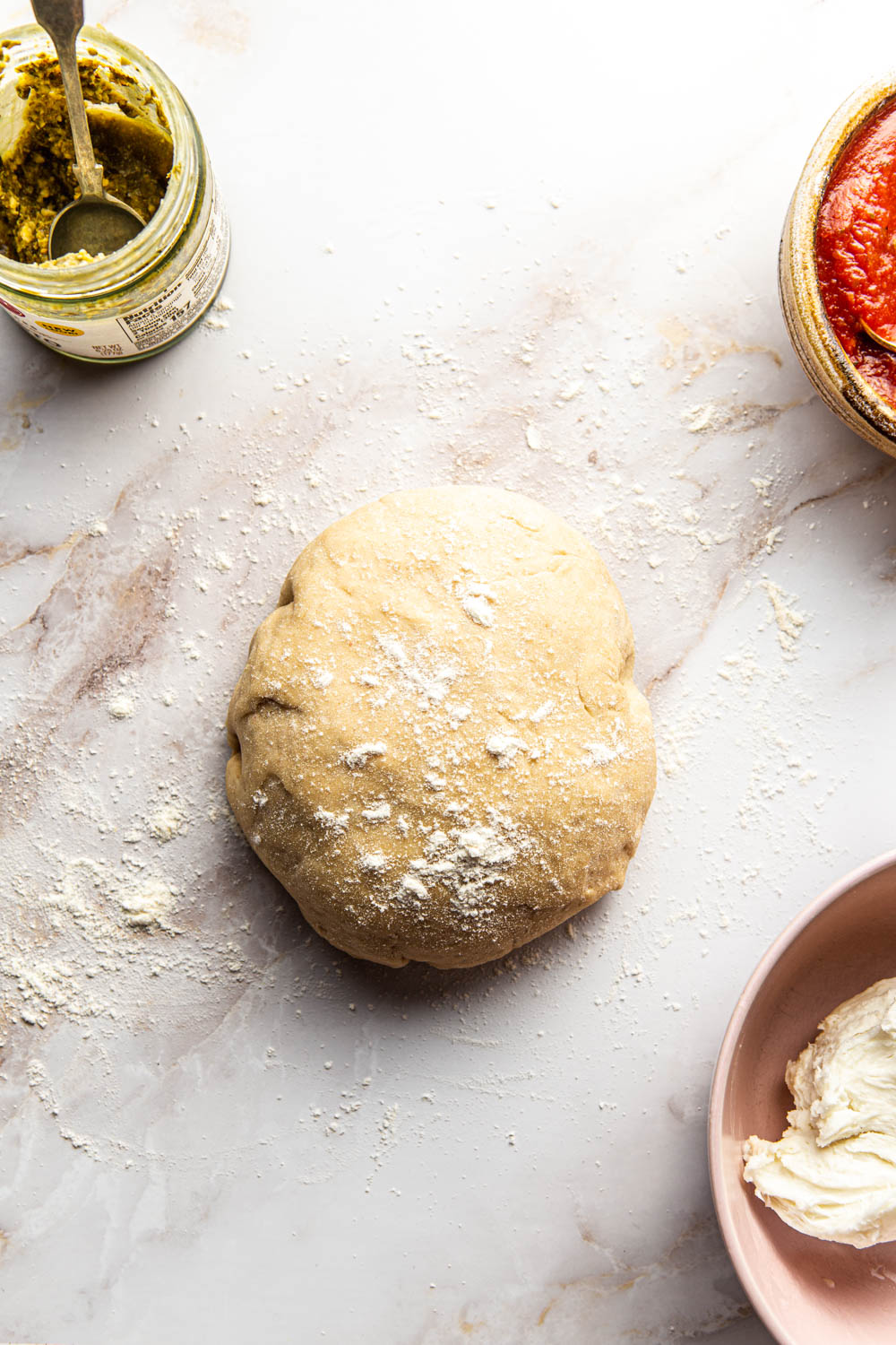 ball of pizza dough photography