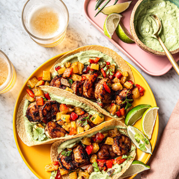 Spicy Grilled Shrimp Tacos with Pineapple Salsa natteats