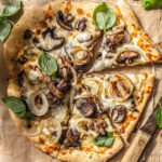 grilled mushroom onion white pizza natteats